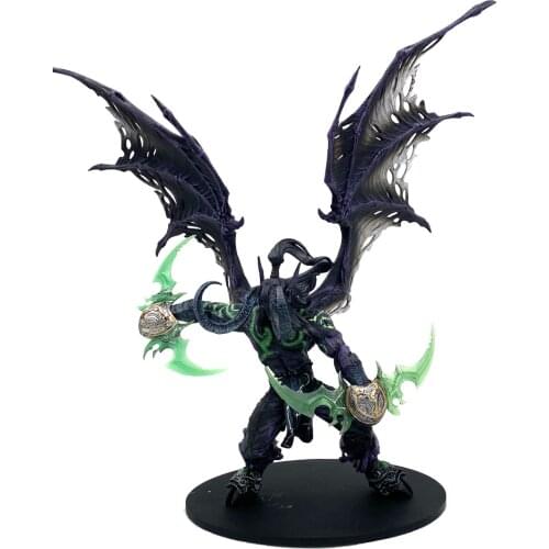 WOW Toys World Of Warcraft Figure Game Action Demon Hunter Illidan Devil 20CM 13Inch PVC DC05 Figma Collectible Model Birthday
