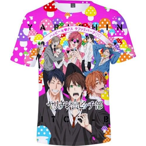 Yarichin B Club 3D Spring Summer Preppy Style Men/Women Street Clothes T-shirt Youthful Kawaii Retro Innovation