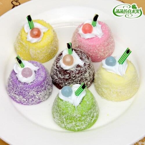 1Pc Artificial Kitchen Fruit Cake Dessert Fake Food Decoration Artificial Bread Cake Home Decoration Display Wedding Sweet Decor