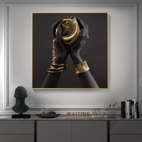 African Art Canvas Paintings On the Wall Art Pictures Black Hands Holding Jewelry Canvas Art Posters And Prints For Living Room