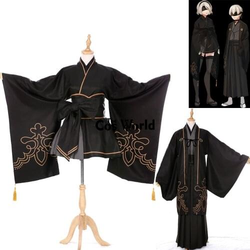 NieR Automata Heroine YoRHa No. 2 No. 9 Type B Type S Kimono Yukata Suits Dress Uniform Cosplay Costumes