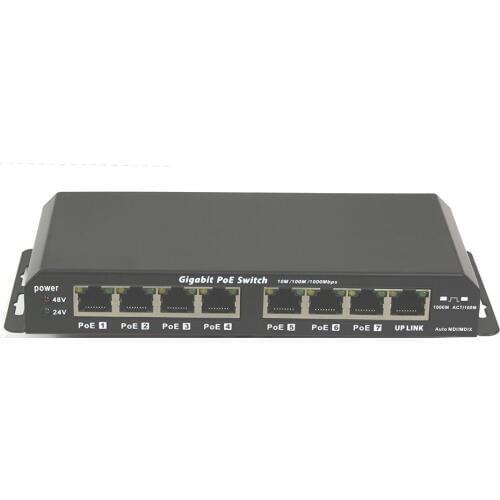 PoE Ethernet switch for security cameras/routers 1000Mbps with Passive PoE on 7 ports 1 Uplink, 24v 48v Mode A Mode B PoE switch