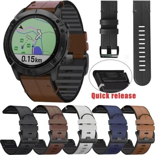 For Garmin Fenix 6 6X Pro 5 5X Plus 3/3HR GPS Wristband Quick Fit 26 22mm Leather Watch Strap Forerunner 935/945 Bracelet New