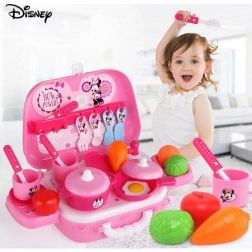 Disney children dollhouse furniture kitchen toy mickey mouse baby boys girls miniature food toys children doll house accessories