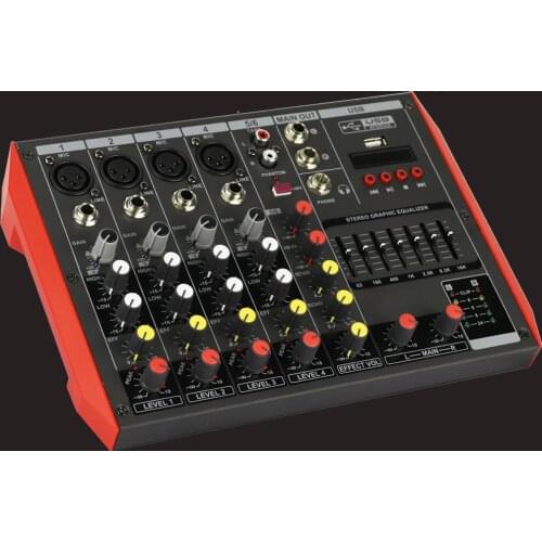 MG6 6 Microphone Input Channel Professional Sound Audio Stage Home Studio Live Mixng Bluetooth EQ USB 48V Console Mixer