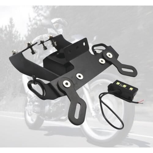 Motorcycle License Plate Holder Tail Light Mount Bracket w/LED Light for Yamaha MT-09 2017-2020 Replace Accessories