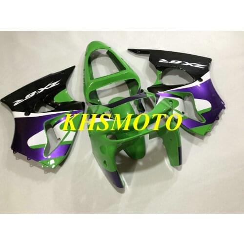 Motorcycle Fairing kit for KAWASAKI Ninja ZX6R 98 99 ZX 6R 1998 1999 zx6r ABS green purple Fairings set+gifts KB05