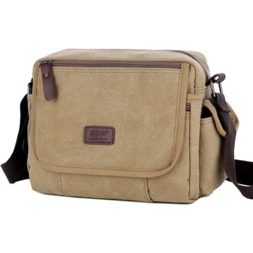 Mens tide brand diagonal shoulder bag multifunctional large-capacity canvas bag fashion retro Joker tide