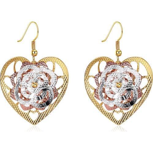New Arrival Gold Color Earrings for Women Wholesale Wedding Jewelry New Design Cute Style