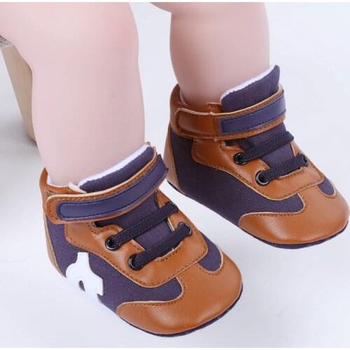 Autumn Winter 2021 Newborn Infant Boots Leather Fashion Causal Baby Shoes Soft Sole Shoes 0-18M