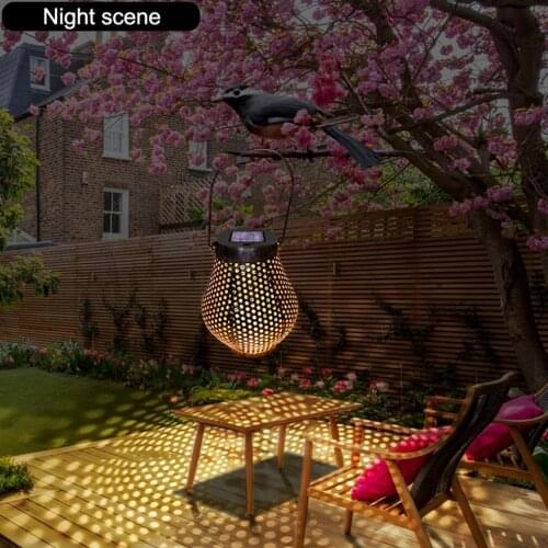 Outdoor Solar Hanging Brown Solar Lantern Iron Lamp Ornament Solar Light Projection Lamp Solar Garden Light Tree Yard Decoration
