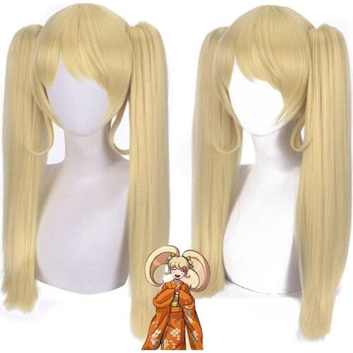 Saionji Hiyoko Wig Light Gold Hair Wig Anime Danganronpa: Trigger Happy Havoc Cosplay Hair Synthetic Cosplay Wig 50cm