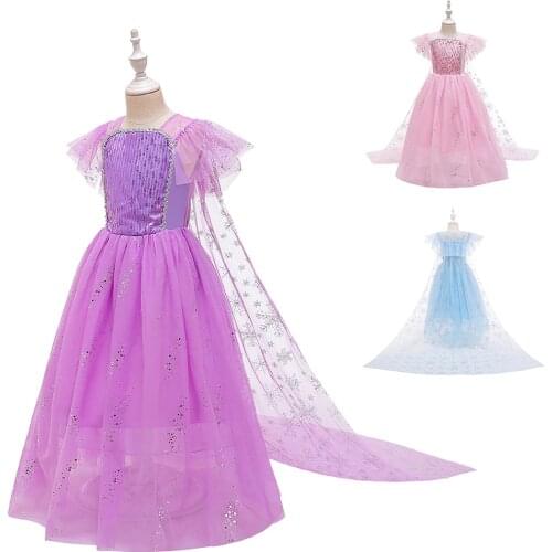 Girl Formal Pageant Princess Long Tail Dresses For Kids Halloween Party Wedding Dress 3-10 Years