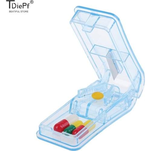 Portable Mini Pill Cutter Medicine Box Pill Crusher Grinder Splitter Tablet Cutter Divider Storage Case Pill Box Pill Cases