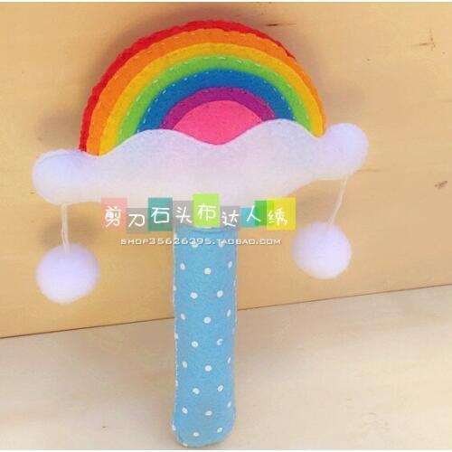 Rainbow cloud baby hand bell toy Felt kit Non-woven cloth Craft DIY Sewing set Felt Handwork Material DIY needlework supplies