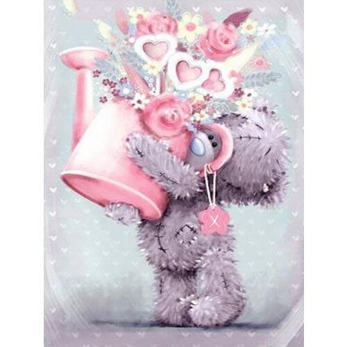 Pink Bucket and Teddy Bear Diamond Painting Cartoon Animal Round Full Drill Nouveaute DIY Mosaic Embroidery 5D Cross Stitch Gift