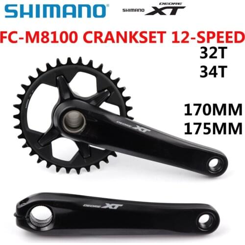 SHIMANO DEORE XT FC M8100 FC-8100 1x12 12 SPEED MTB BIKE CRANKSET 30T 32T 34T 170 175mm HOLLOW TECH II Bicycle Crank