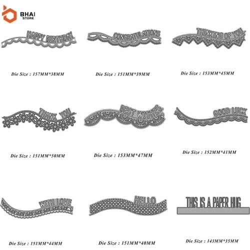 Carbon Steel Metal Cutting Die DIY English Word Lace Suitable for decorative Scrapbook Album Festival Card Making 2021