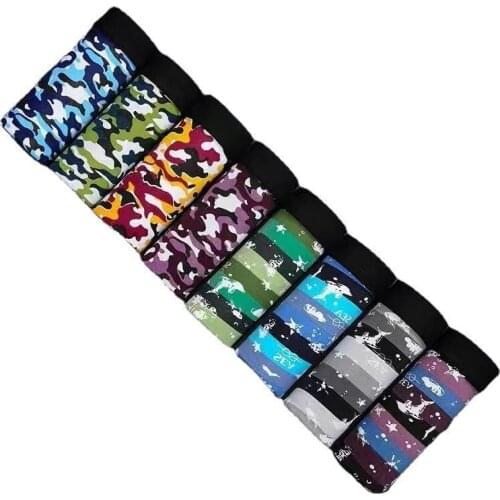 8pcs/lot Mens Underwear Soft Fabric Striped Camouflage Print Boxer Briefs Breathable and Comfortable Sexy Boxers for Men L-4XL