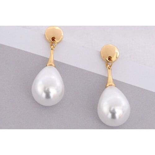 Cute Pearl Pendants Earrings for Women Purple Pearl Stud Simple Earrings Elegant Wild Vintage Style Fashion Jewelry Trendy New