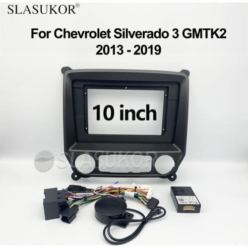 10 inch For Chevrolet Silverado 3 GMTK2 2013 - 2019 Wires Board Control Stereo Panel Dash Installation DVD Frame 2din Double Din