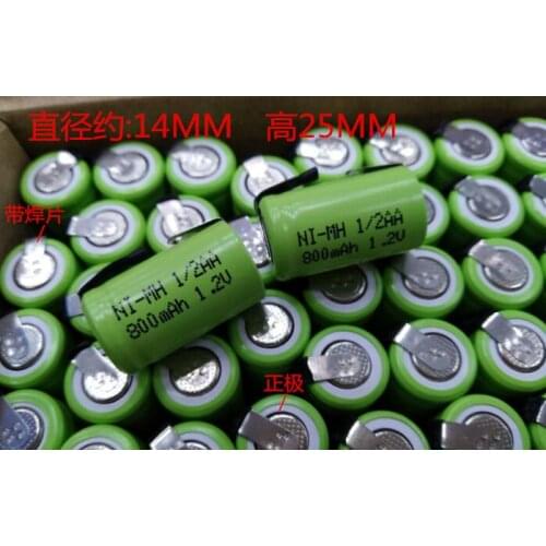 10PCS 1/2AA800mah1.2V Battery 1.2V Electric Razor Battery NI-MH rechargeable battery