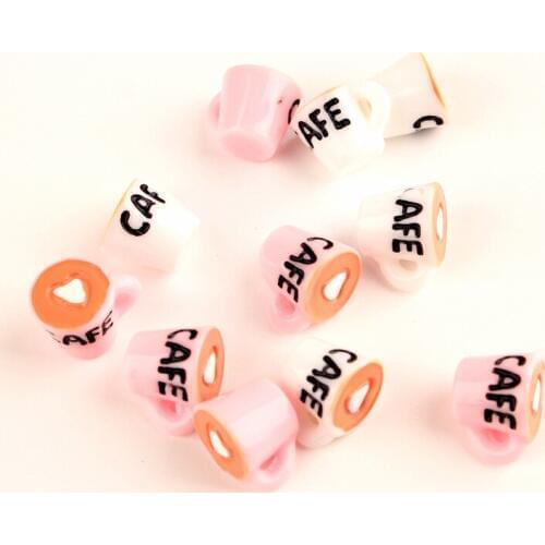 12*10*9mm 3D Cute Coffee Cup Resin Resin Cabochons DIy jewelry Findings Ornament Accessories Clay Beads Charms material 10pcs