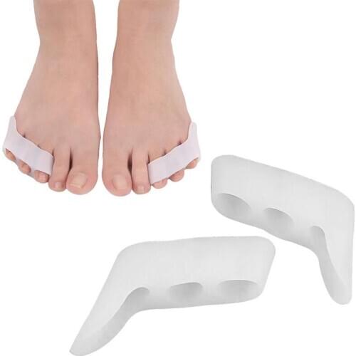 2pcs=1pair Silicone Toe Separator Protectors Triple Gel for Overlapping Bunion Corrector Feet Pain Relief Foot Care Pedicure
