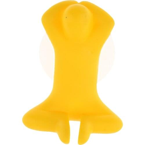 2xColorful Toothbrush Holder Suction Cup Hanger Bathroom Kitchen Yellow