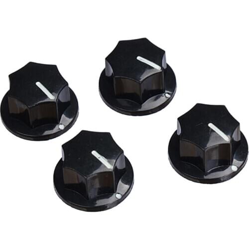 4Pcs 20x11mm Guitar Effect Pedal Knob Cap Cover Heptagon For Guitar Tone Volume Control Button Replacement Accessories Black