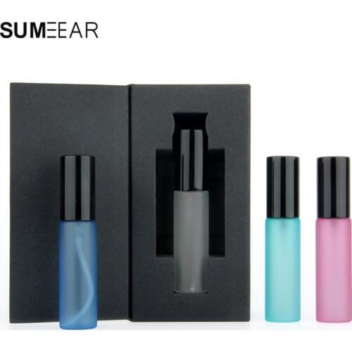 50Pieces 10ML Frosted sand Perfume Bottle With packing box Spray Bottles Sample Empty Containers Atomizer