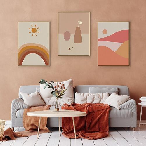 Abstract Art Morandi Landscape Painting Home Scandinavia Print Rainbow Flower Minimal Art Posters Print Gallery Wall Art Decor