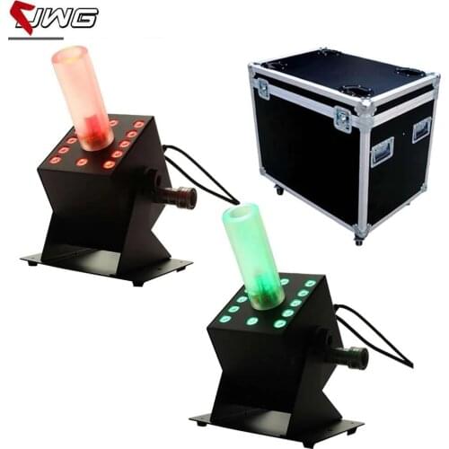 Free Shipping 2pcs/Lot Stage Colorful Effect 12x3W RGB 3IN1 Milky White Column Led CO2 Jet Machine DJ Equipment With Flightcase