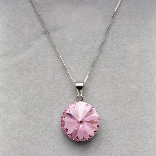 11.11 Round Shaped Necklace Pendant for Women with 925 Sterling Silver Box Chain Made with Austrian Crystal Best Christmas Gift