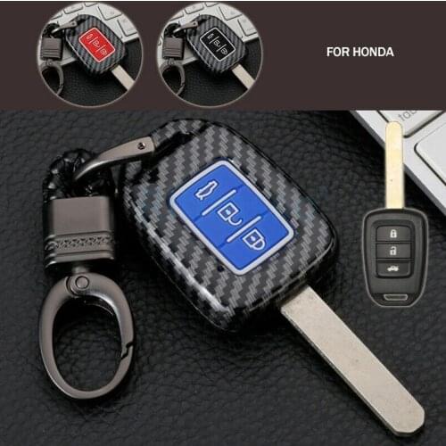 Carbon Fiber ABS Key Cover Case Skin Remote Smart FOB for HONDA ACCORD XRV CIVIC FIT VEZEL