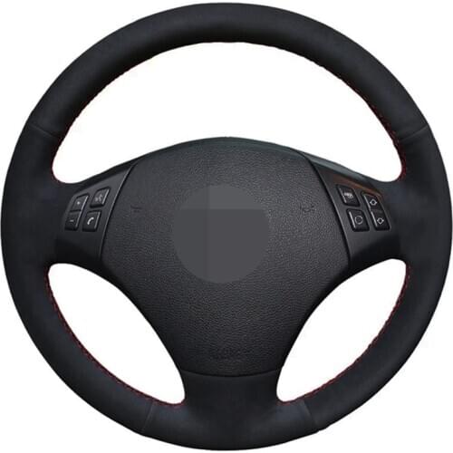 Car Steering Wheel Cover DIY Hand-stitched Soft Black Suede For BMW E90 E91 320 318i 320i 325i 330i 320d 328xi X1 E84
