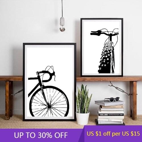 Black Bicycle Art Cycling Canvas Painting Motivational Wall Pictures Bike Prints And Posters Kids Room Home Decor