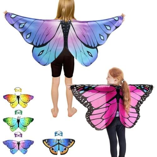 Children Butterfly Wing Girls Boys Cape Children Dance Props Costumes Girls Party Birthday Supplies Cosplay Fairy Tale