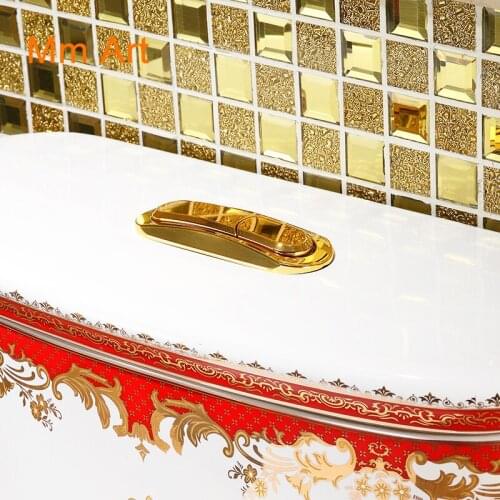 European style household color gold toilet super swirl water saving and odor proof toilet personalized color ceramic toilet