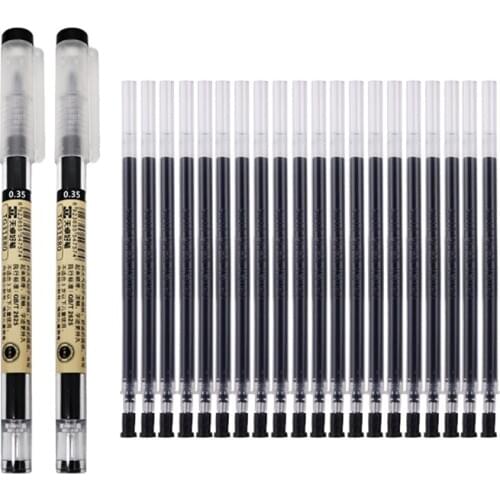 11Pcs/Lot 0.35mm Ultra Fine Finance Gel Pen Black/Blue/Red Ink Refills Rods Gelpen for School Office Exam Supplies Stationery