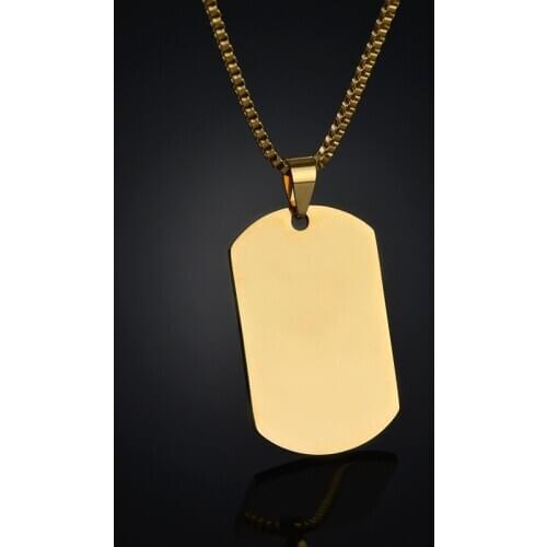 Goxijite Personalized Square Name Necklace Stainless Steel 3 colors Name Picture Engraving Pendant Necklace Women Best Gift