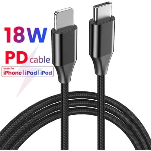 2021 Fast Charging PD 18W USB-C Type-C nylon Charger Cable Wire for iPhone 12 Pro Max mini 12Pro 12 11 Xs SE ipad cable Line