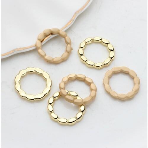 19MM 6pcs/lot Zinc Alloy Round Jump Ring Charms Golden Metal Charms Pendant Connector DIY Earrings Accessories