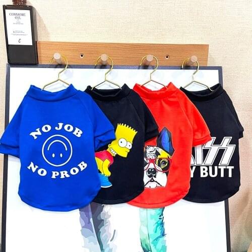 Summer Pet Dog Clothes Cartoon Animals Cute Dog T-shirt For Puppy Breathable Pullover Dogs Vest For Small Mediue Yorkshire