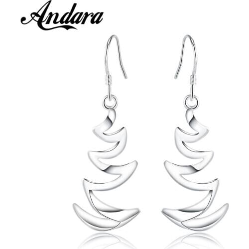 Fashion 925 Sterling Silver Earrings Cute Wave Earrings Woman Glamour Jewelry Gift