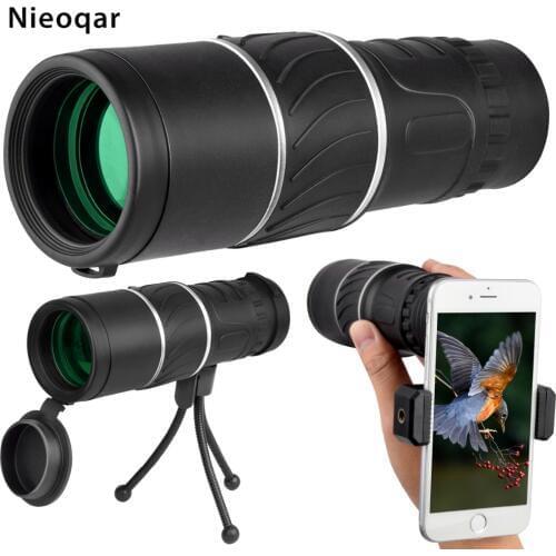 16 x 52 Dual Focus Monocular Spotting Telescope Zoom Optic Lens Binoculars Coating Lenses Hunting Optic Scope Phone Clip Tripod