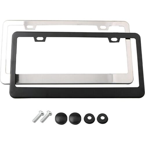 License Plate Frame US-Canada Autos Universal License Plates Covers Set for Standard Cars Front and rear License Plates Aluminum