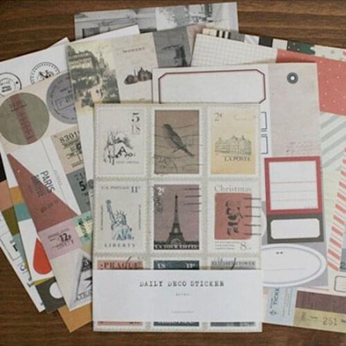 12pcs/Pack Daily Record Scrapbooking Deco Paper Stickers Label For DIY Stationery Diary Mobile Cup Adhesive Decoration Seal