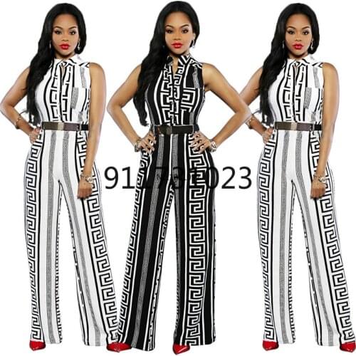 NFashion womens loose slim casual jumpsuit print straight trousers clothes africa