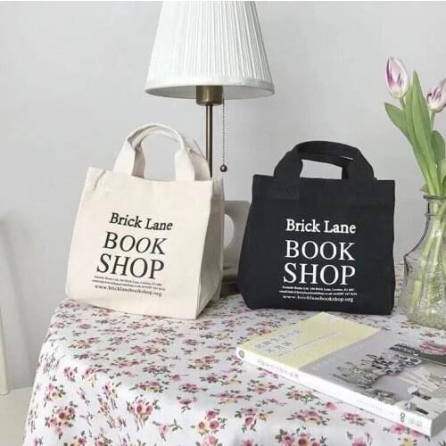 New Lunch Bag Canvas Lunch Box Picnic Tote Cotton Cloth Small Handbag Pouch Dinner Container Food Storage Bags For Office Lady